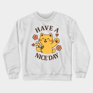 Sweet Kitty with a Bloom Crewneck Sweatshirt